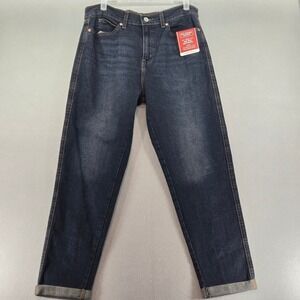 Levi Strauss Signature Mid Rise Boyfriend Jeans Dark Wash Blue Size 6 W28 NEW